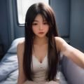 林晚舟，女性，短发，温和微笑，身着米色针织衫，背景是书架，专业内容编辑气质