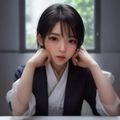 陈若溪，女性，扎马尾，戴眼镜，表情认真，背景是简洁的白色工作台，心理咨询师专业形象
